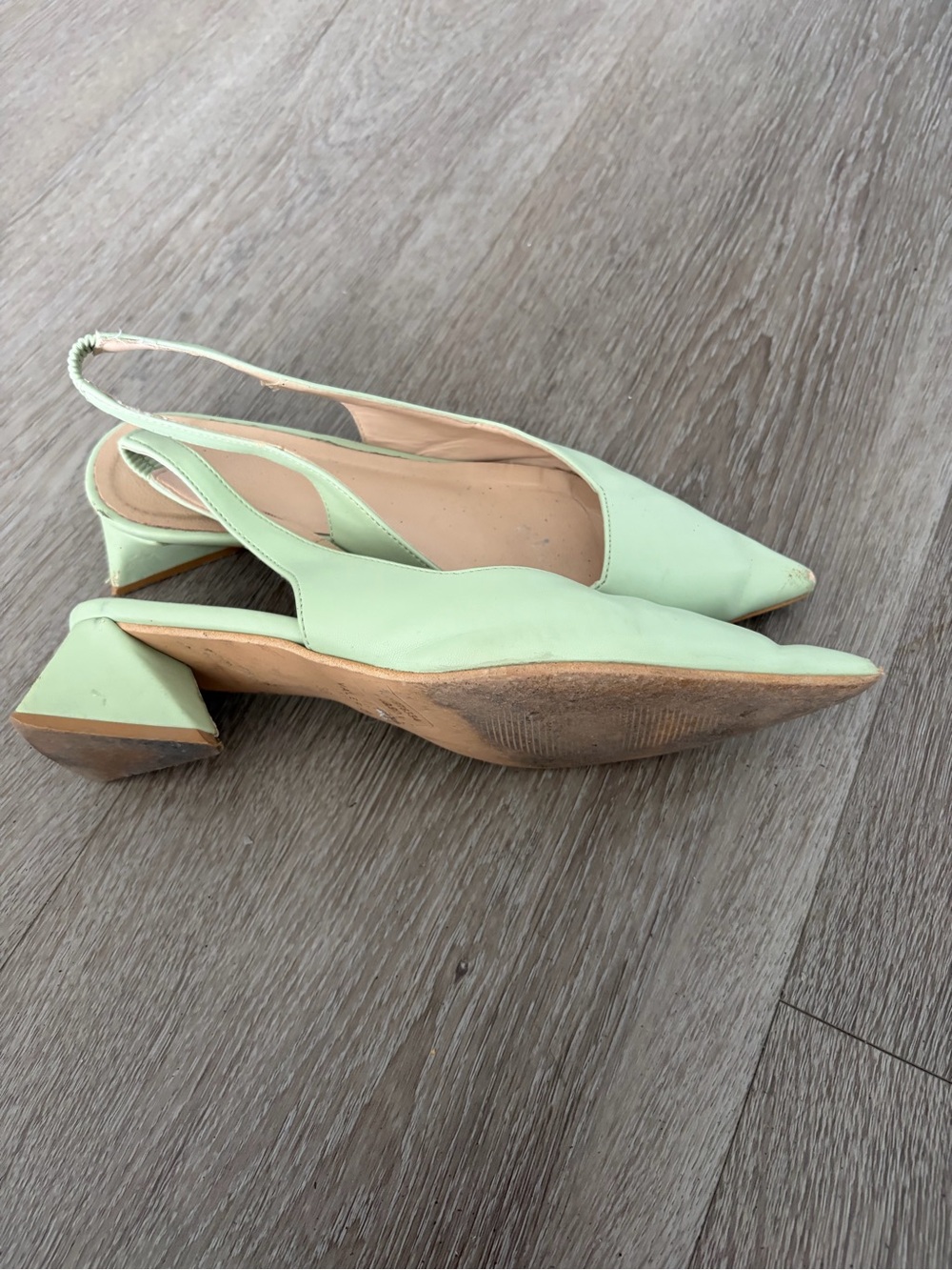 Women’s Pointed Slingback Low Heel Pumps in Mint‎